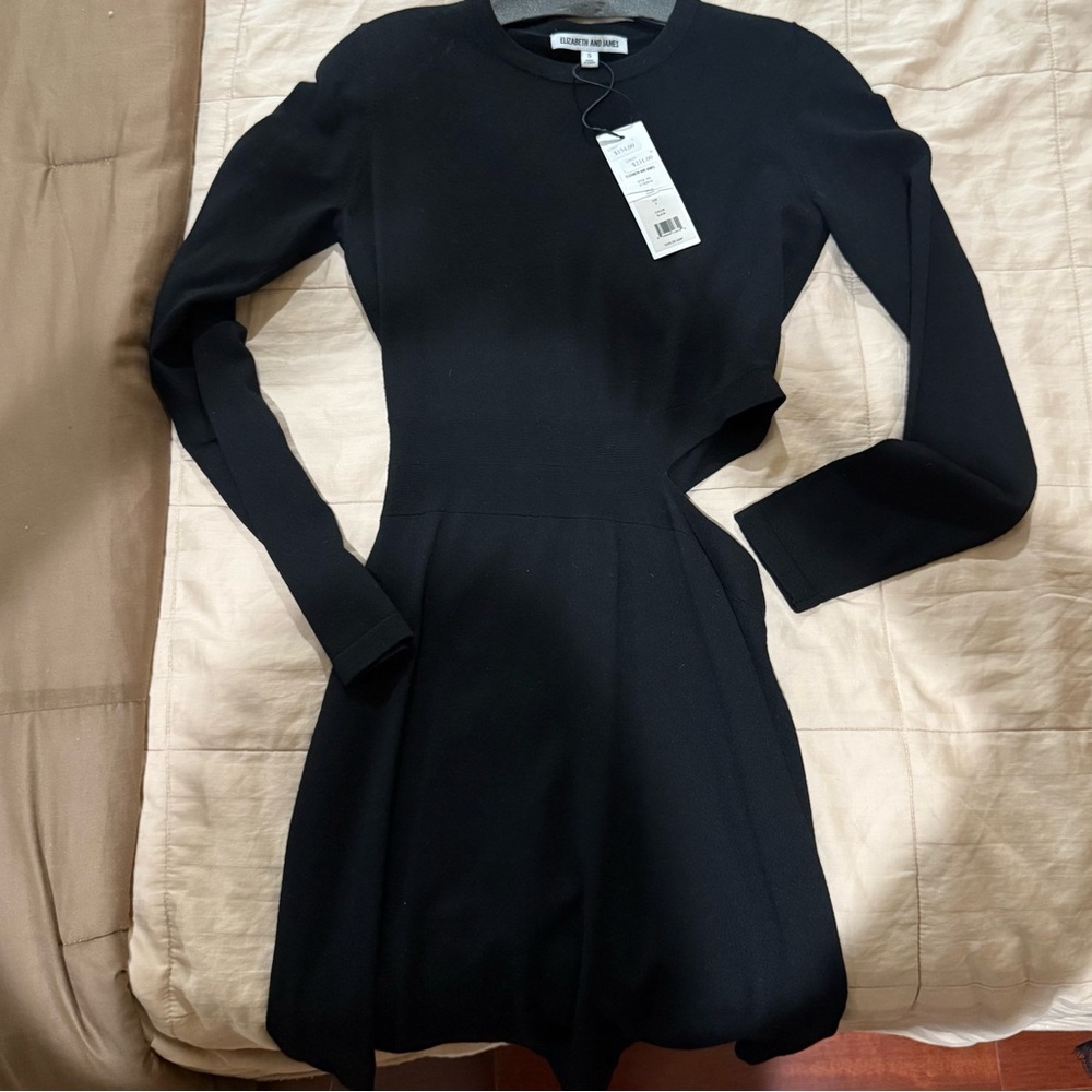 Elizabeth and James Black Long Sleeve Dress